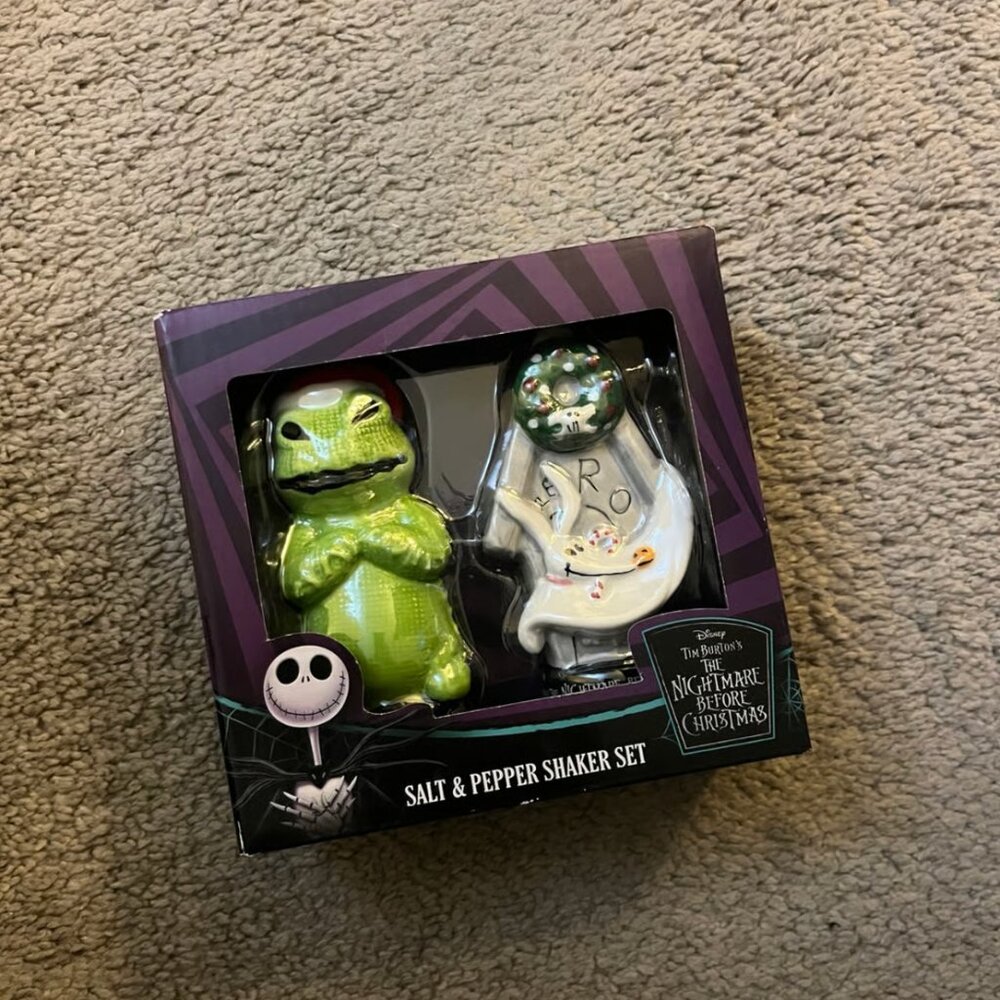 The Nightmare Before Christmas Oogie Boogie & Zero Holiday Salt & Pepper Shakers